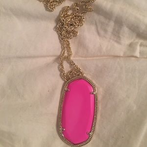 Kendra Scott Rae Gold Necklace in Hot Pink
